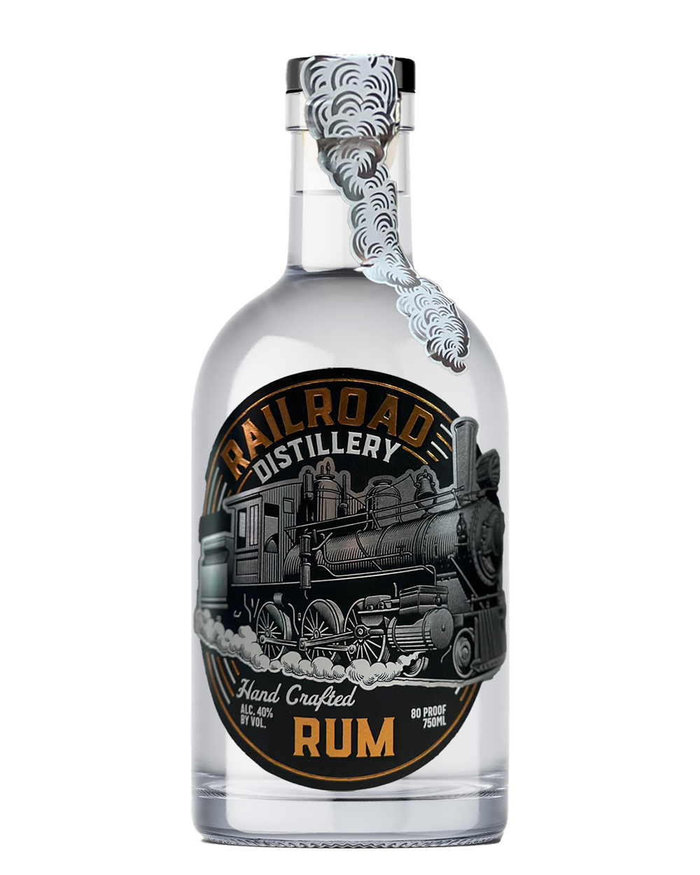 railroad rum bottle front